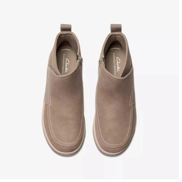 Clarks Women’s Breeze Cora Ankle Boots Dark Taupe Size 10 Comfort Slip-On Shoes - Picture 4 of 5